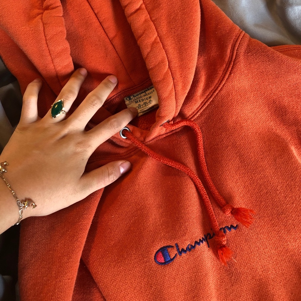 Orange champion hoodie